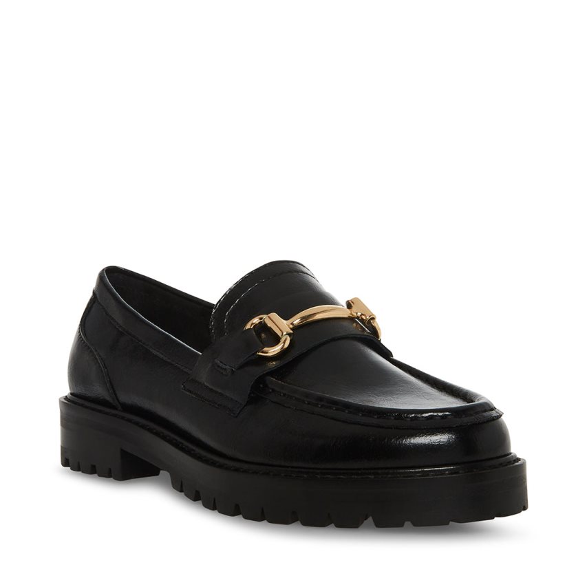 Loafers Steve Madden Mistor Cuero Mujer Negras | ES VC821S